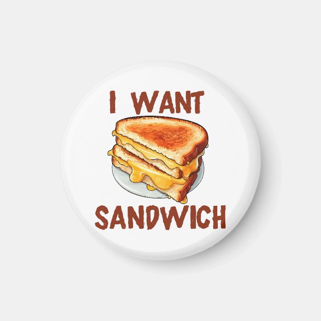 Aimant Je veux un sandwich (Devant)