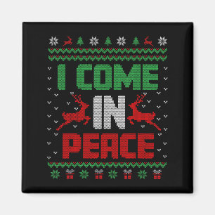 Aimant Je viens en paix Couple assorti Ugly Christmas Swe