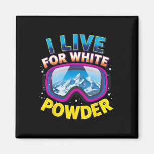 Aimant Je vis pour le snowboard en poudre blanche cool