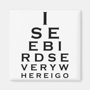 Aimant Je vois les oiseaux Eyechart