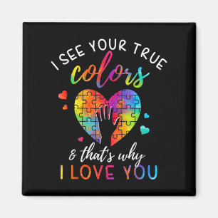 Aimant Je Vois Vos Vrais Couleurs, Puzzle World Autism Aw