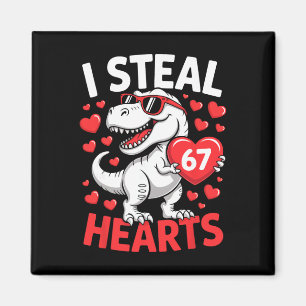 Aimant Je vole 67 cœurs Drôle 67 Saint-Valentin Dinosaure