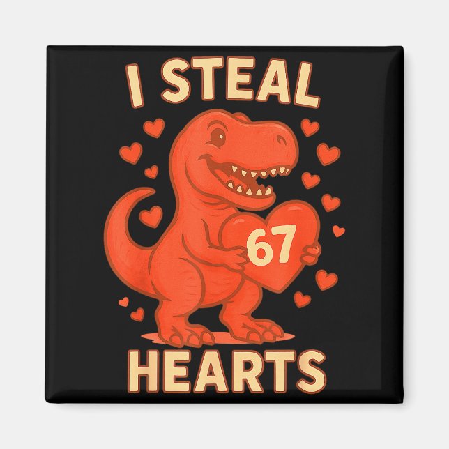Aimant Je vole 67 cœurs Saint-Valentin 67 Mème 6 7  (Devant)