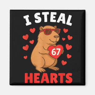 Aimant Je vole 67 cœurs Saint-Valentin 67 Mème 6 7 Capy