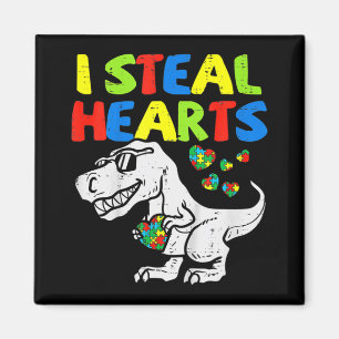 Aimant Je vole Coeurs Trex Dinosaur Enfants Garçons Autis
