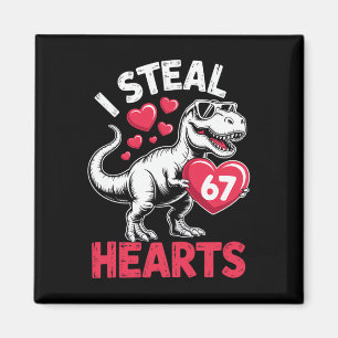 Aimant Je vole des cœurs 67 Saint-Valentin 67 Meme 6 7 T-