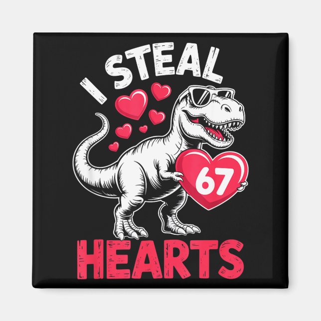 Aimant Je vole des cœurs 67 Saint-Valentin 67 Meme 6 7 T- (Devant)