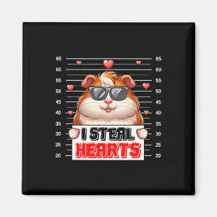 Aimant Je vole des coeurs mignons Valentine Guinée Cochon
