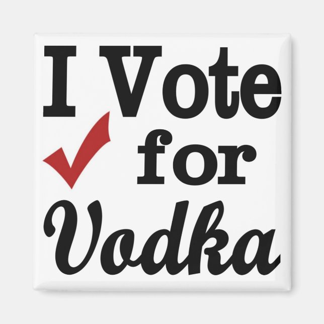 Aimant Je vote pour la Vodka (Devant)
