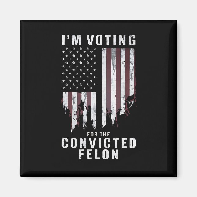 Aimant Je vote pour le condamné Felon Pro Trump 2024 (Devant)