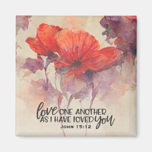 Aimant Jean 15:12 Aimez-Vous Une Autre Bible Verse Rouge 