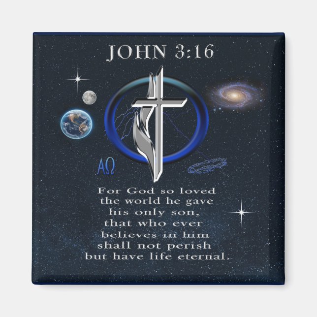 Aimant Jean 3:16 chrétien  (Devant)