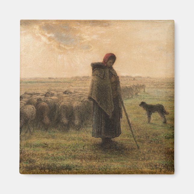 Aimant Jean-Francois Millet - Berger et troupeau 1865 (Devant)