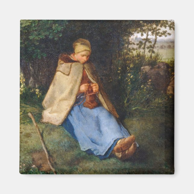Aimant Jean-François Millet - Le Knitter (Devant)