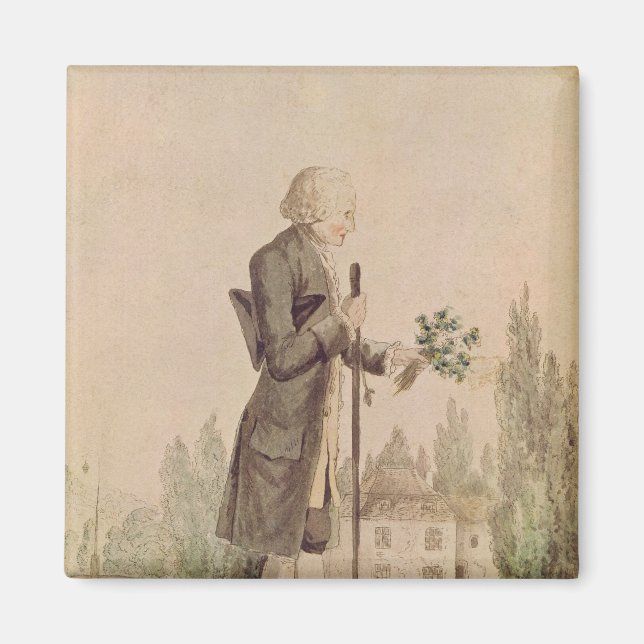 Aimant Jean-Jacques Rousseau Rassembler des herbes (Devant)