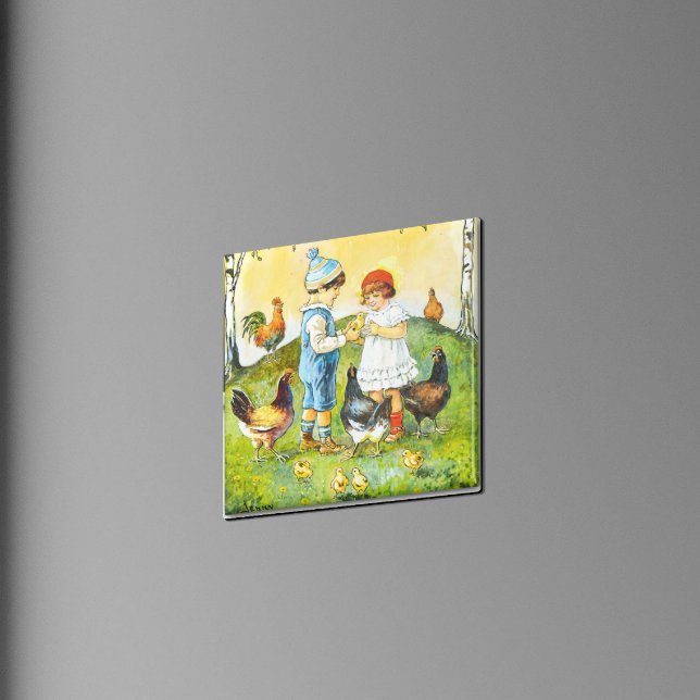 Aimant Jenny Nyström Vintage et doux Pâques (Créateur téléchargé)