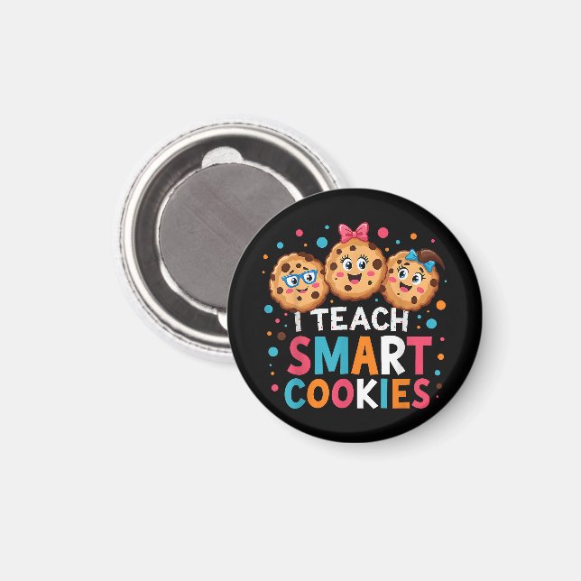 Aimant J'enseigne aux cookies intelligents professeur de  (Recto/Verso)