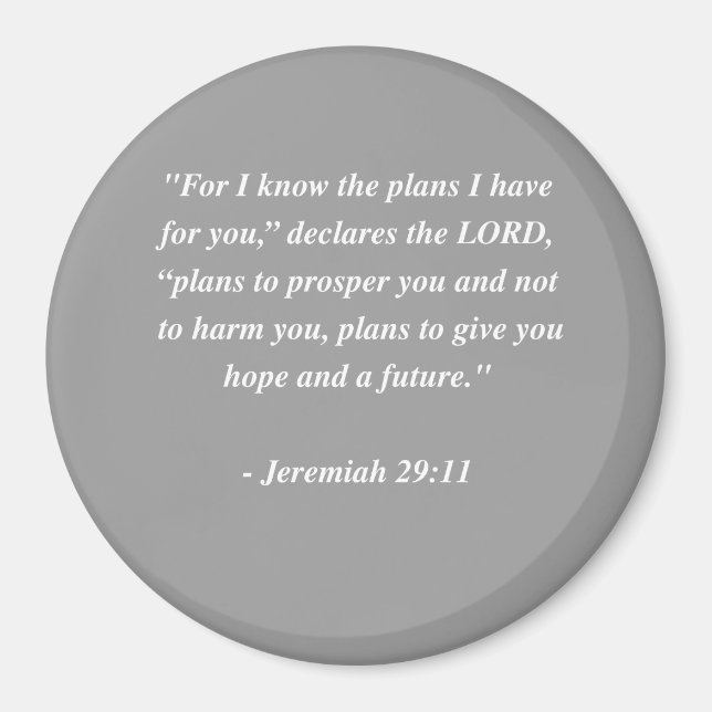 Aimant JEREMIAH 29:11 Verse de la Bible (Devant)