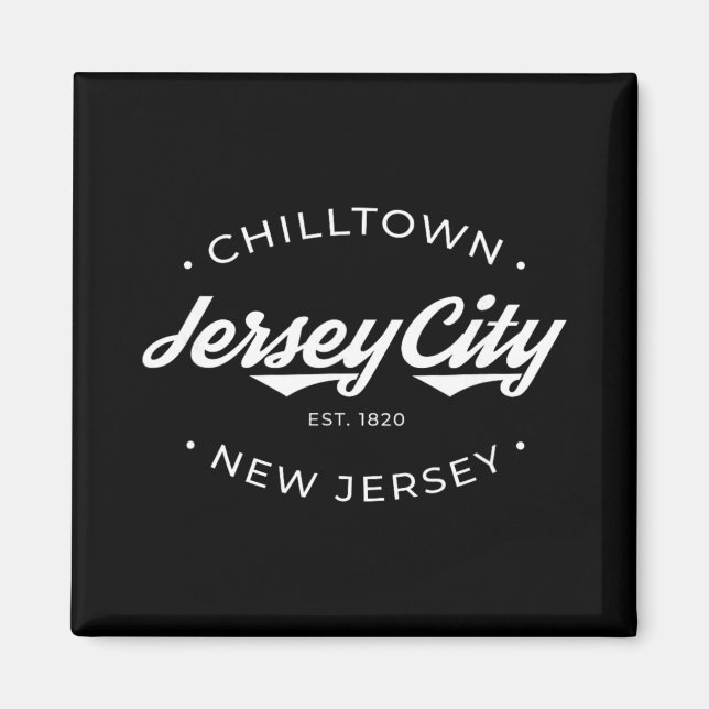 Aimant Jersey City New Jersey Chilltown - Black - Small - (Devant)