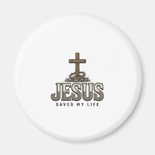 Aimant Jésus a sauvé ma vie Gravure vintage Design chréti