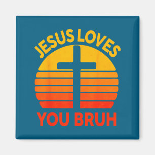 Aimant Jésus aime Bruh Croix Verset biblique chrétien