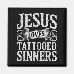 Aimant Jésus aime les pécheurs tatoués Foi chrétienne tat