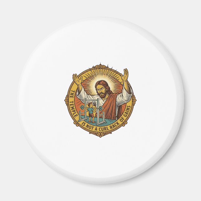 Aimant Jésus Boucle de biceps en colère Support à squats  (Devant)