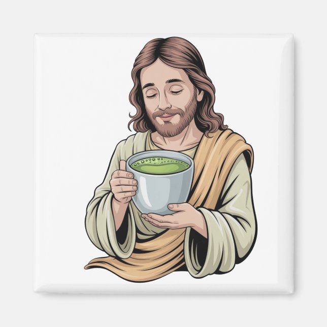 Aimant Jésus buvant un matcha chrétien  (Devant)