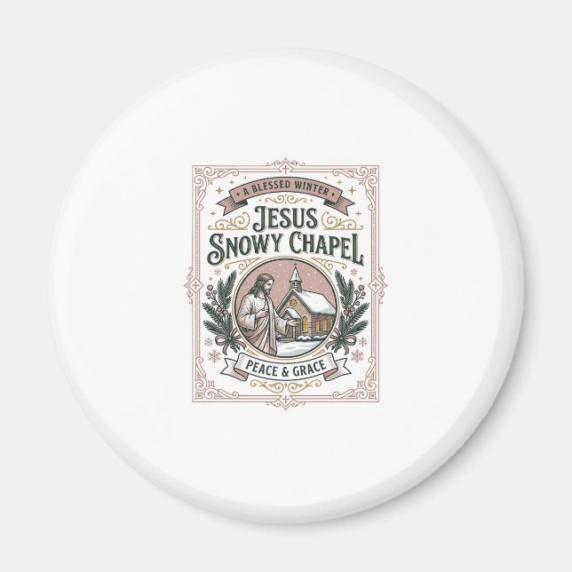 Aimant Jesus Chapelle enneigée Jésus Chapelle enneigée Fo (Devant)