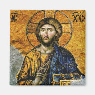 Aimant Jésus-Christ tenant l'icône orthodoxe des Évangile
