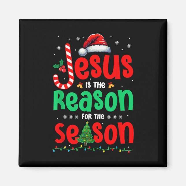 Aimant Jésus Costume Fier Raison De La Saison Noël Sa (Devant)