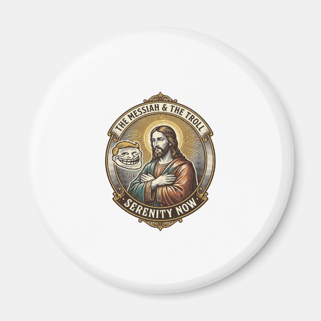 Aimant Jésus Croisant les Bras Émoji Visage de Troll Inte (Devant)