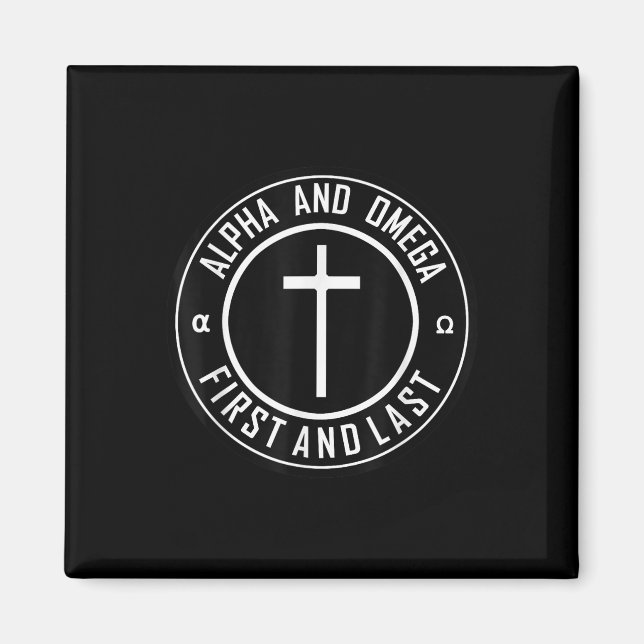 Aimant Jésus Croix Cercle Drôle Alpha Et Oméga - Premier  (Devant)