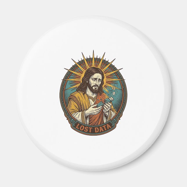 Aimant Jésus Écrasé Clé USB Perte de Données Humour_1 (Devant)