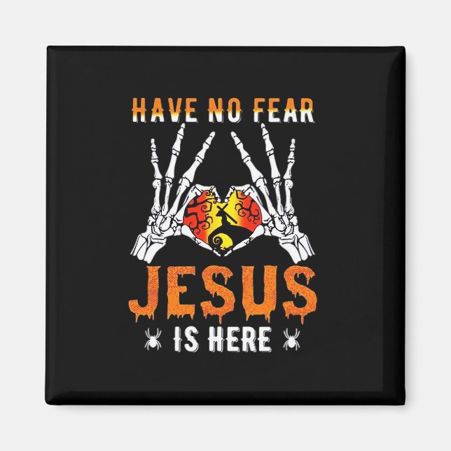 Aimant Jésus Est Coeur Squelette Main (Devant)
