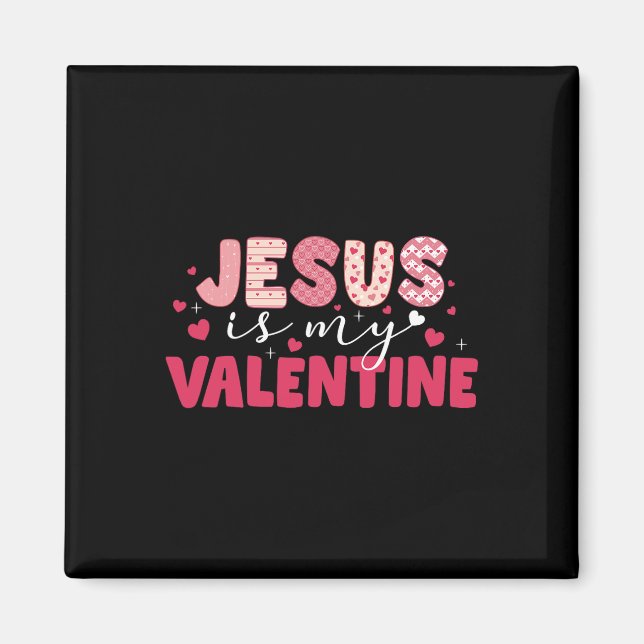Aimant Jésus est mon cœur de la Saint-Valentin V-day garç (Devant)