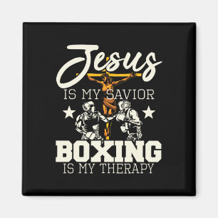 Aimant Jésus Est Mon Sauveur Boxe Est Mon Thérapie - Boît