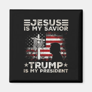 Aimant Jésus Est Mon Sauveur Trump Est Mon Président 2024