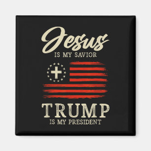 Aimant Jésus Est Mon Sauveur Trump Est Mon Président 2024