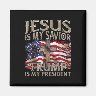 Aimant Jésus Est Mon Sauveur Trump Est Mon Président 2024