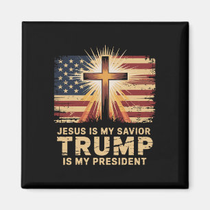 Aimant Jésus Est Mon Sauveur Trump Est Mon Président Bibl