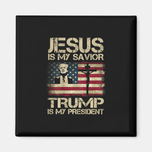 Aimant Jésus est mon sauveur Trump est mon président Drap