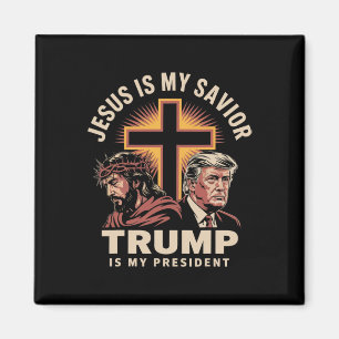 Aimant Jésus est mon sauveur Trump est mon président Reli