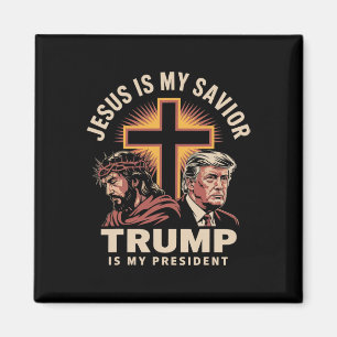 Aimant Jésus est mon sauveur Trump est mon président Reli