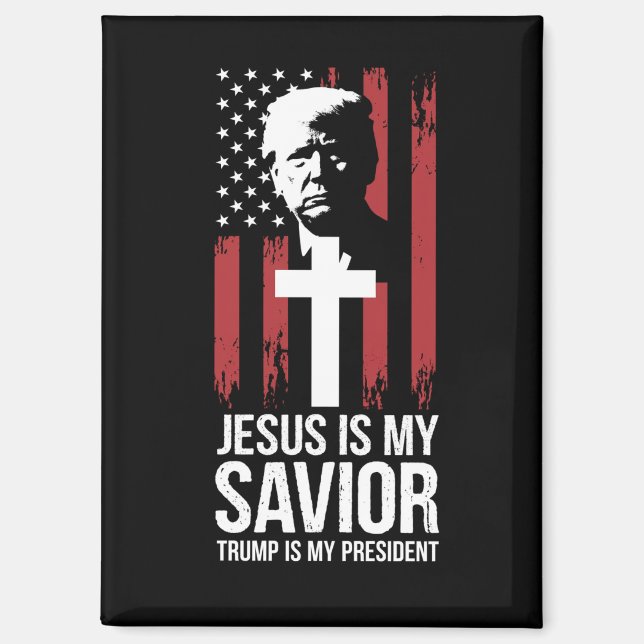 Aimant Jésus Est Mon Sauveur Trump Est Mon Président Trum (Recto)