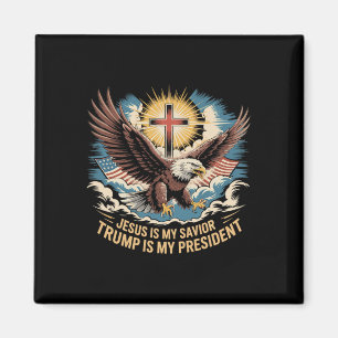 Aimant Jésus Est Mon Sauveur Trump Est Mon Président Trum