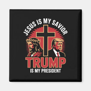 Aimant Jésus est mon sauveur Trump mon président chrétien