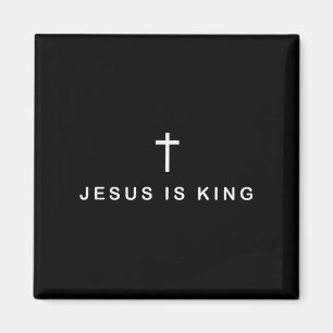 Aimant Jésus Est Roi Croix Subtil Chrétien Minimaliste Re