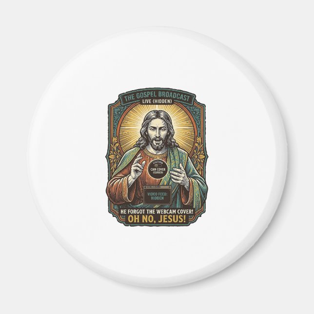 Aimant Jésus Fond Écran Noir Couverture Webcam Virtuelle  (Devant)