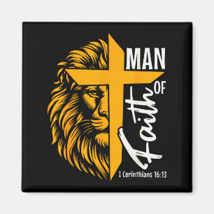 Aimant Jésus Homme De Foi Lion Croix I Corinthiens 16 13